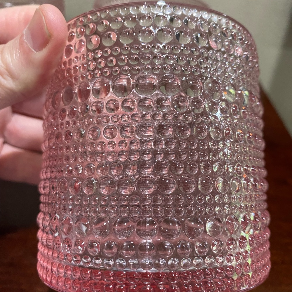 Set of 4, Pottery Barn, Pink, Jupiter Beaded Drinking Glasses - Picture 3 of 5